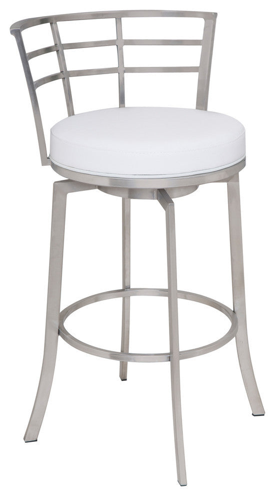 Viper White PU Upholstery Stool, Counter Height