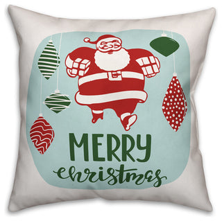 Merry Christmas Santa Throw Pillow, 18"x18"