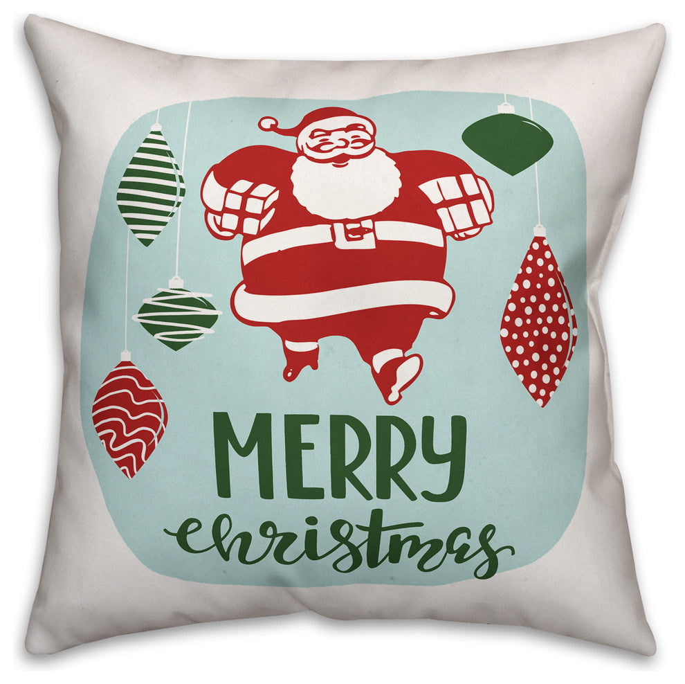 Merry Christmas Santa Throw Pillow, 18"x18"