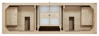 Marigot Single 72" Double Vanity, Oak, 1-Hole 3 CM White Zeus Top, Backsplash