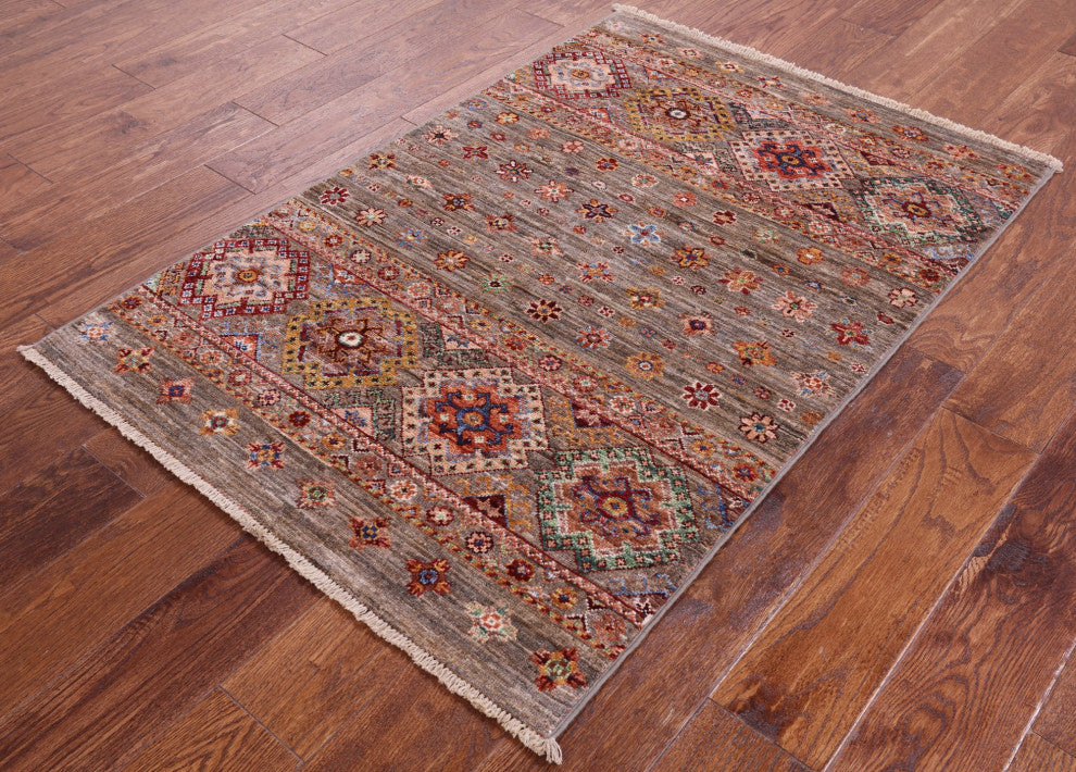 2' 10" X 4' 4" Khorjin Super Kazak Hand-Knotted Wool Rug Q9861
