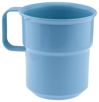 Break-Resistant Plastic Cup Mugs, 8Oz, Blue