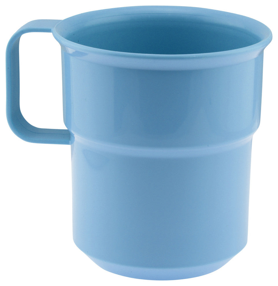 Break-Resistant Plastic Cup Mugs, 8Oz, Blue