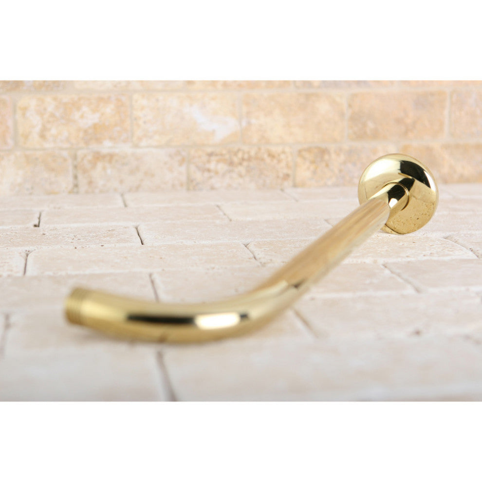 Kingston Brass 12" Rain Drop Shower Arm, Polished Brass