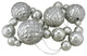 Oversized Shiny Glitter Christmas Ball Garland, Silver with Silver, 6''