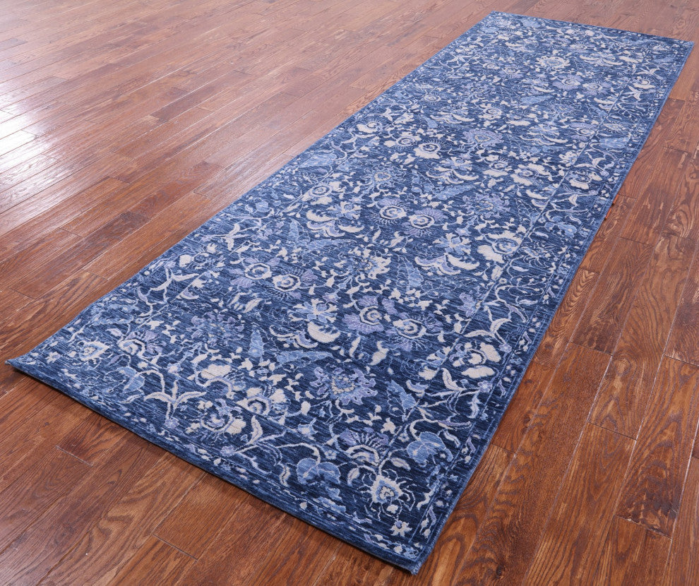 Runner Modern Handmade Wool Rug 4' 1" X 11' 10" Q11899