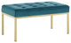 Loft Gold Stainless Steel Leg Medium Performance Velvet Bench Gold Teal