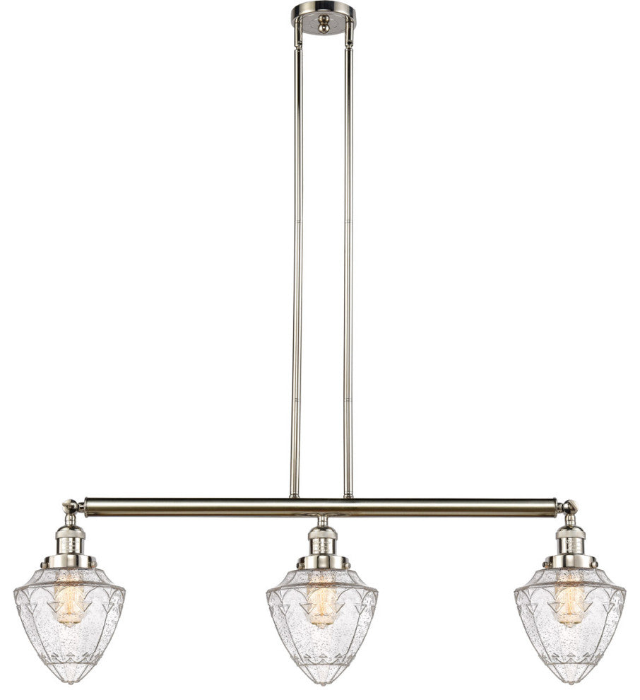 Innovations 213-PN-G664-7 3 Light Island Light, Polished Nickel