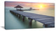 "Wooden Sea Bridge and Sunset" Seashore Canvas Photo Print, 1 Panel, 60"x28"
