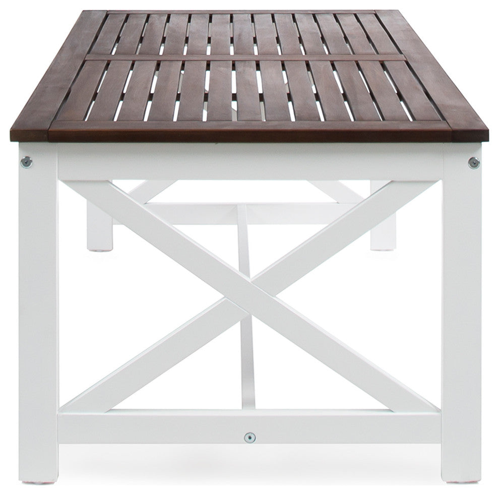 GDF Studio Newman Indoor Farmhouse Finished Acacia Wood Coffee Table, Dark Brown