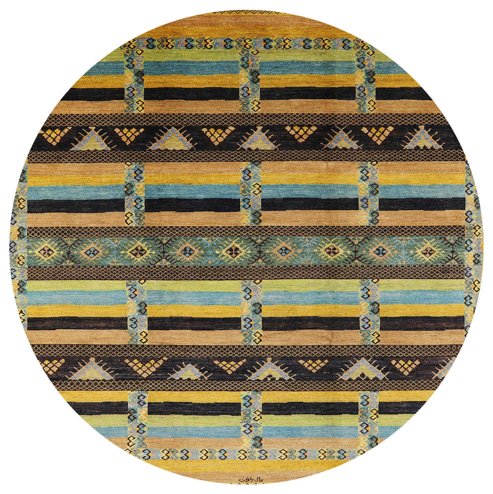 Ahgly Company Indoor Round Mid-Century Modern Area Rugs, 5' Round