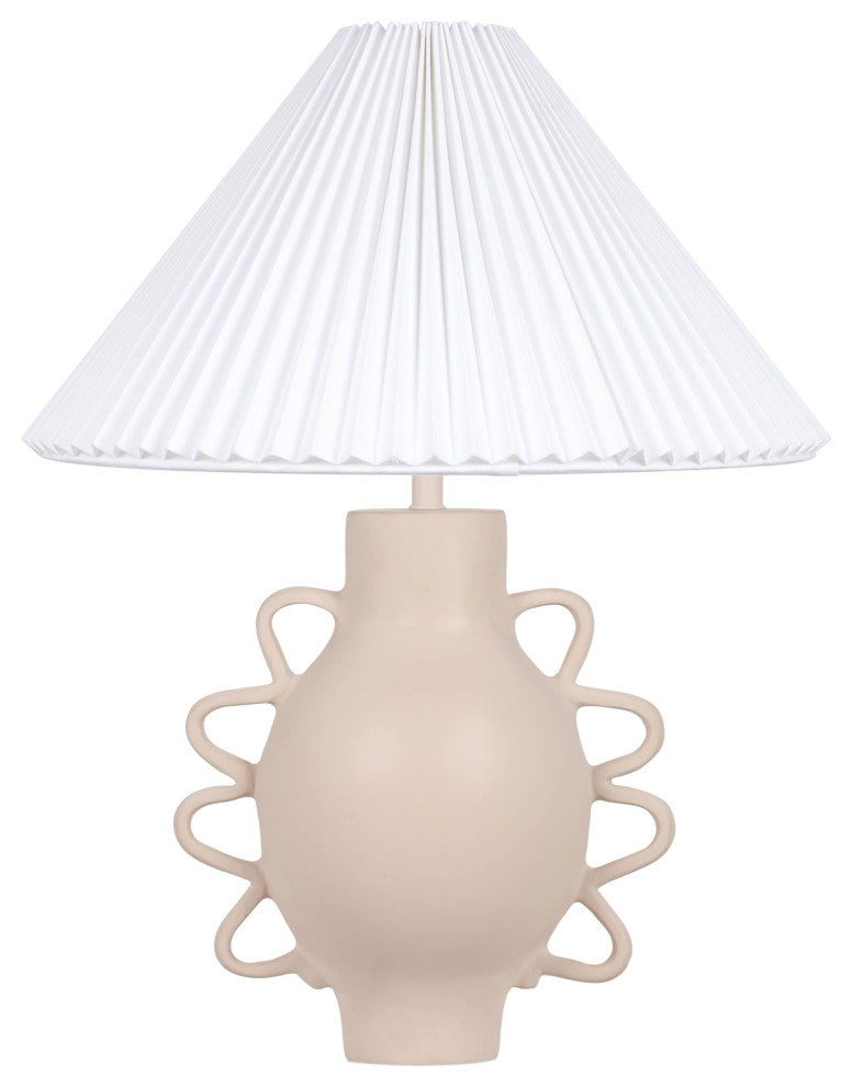 Hazza Pleated Table Lamp, Cream