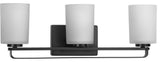 League Collection 3-Light Modern Farmhouse Bath Vanity Light, Matte Black