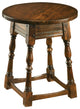 Round Top Cambridge End Table, Pecan Finish