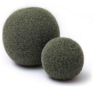 Boba Round Pillow, Green Long Mohair, 14"