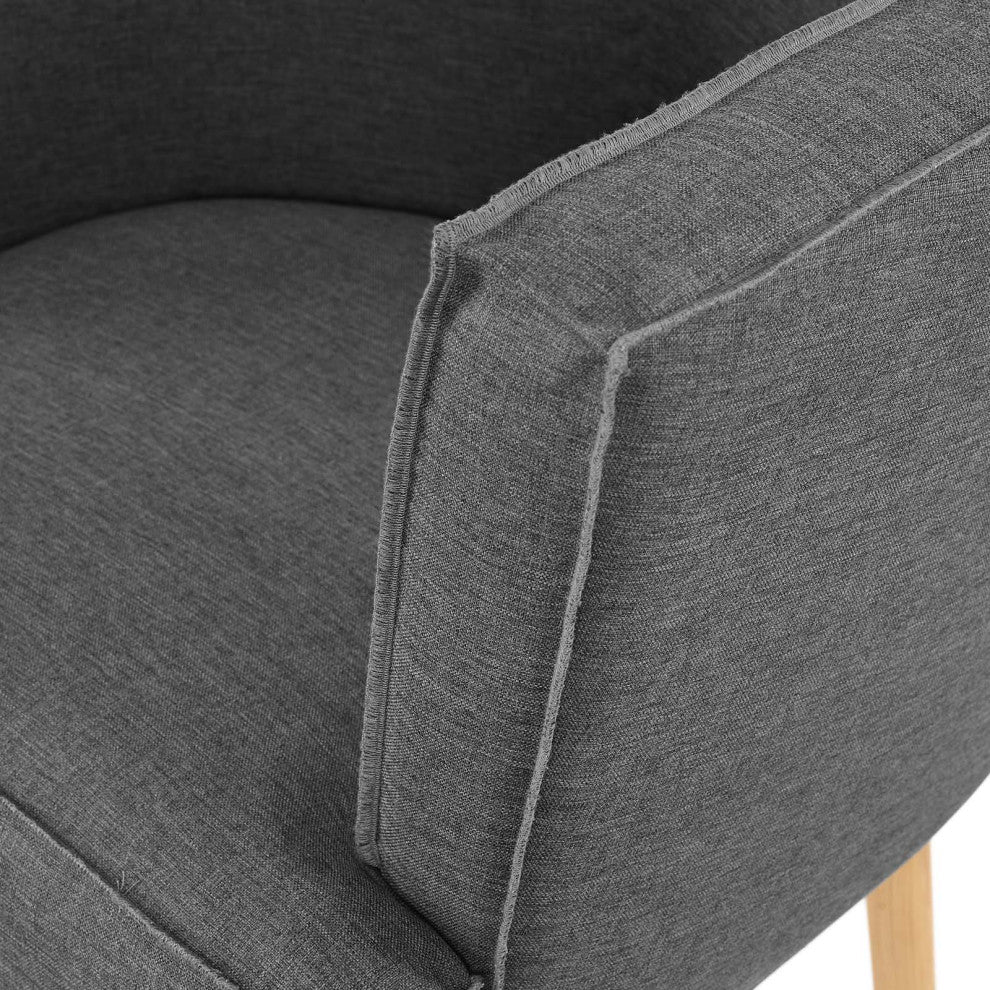 Accent Chair, Fabric, Wood, Gray, Modern, Living Lounge Hotel Hospitality