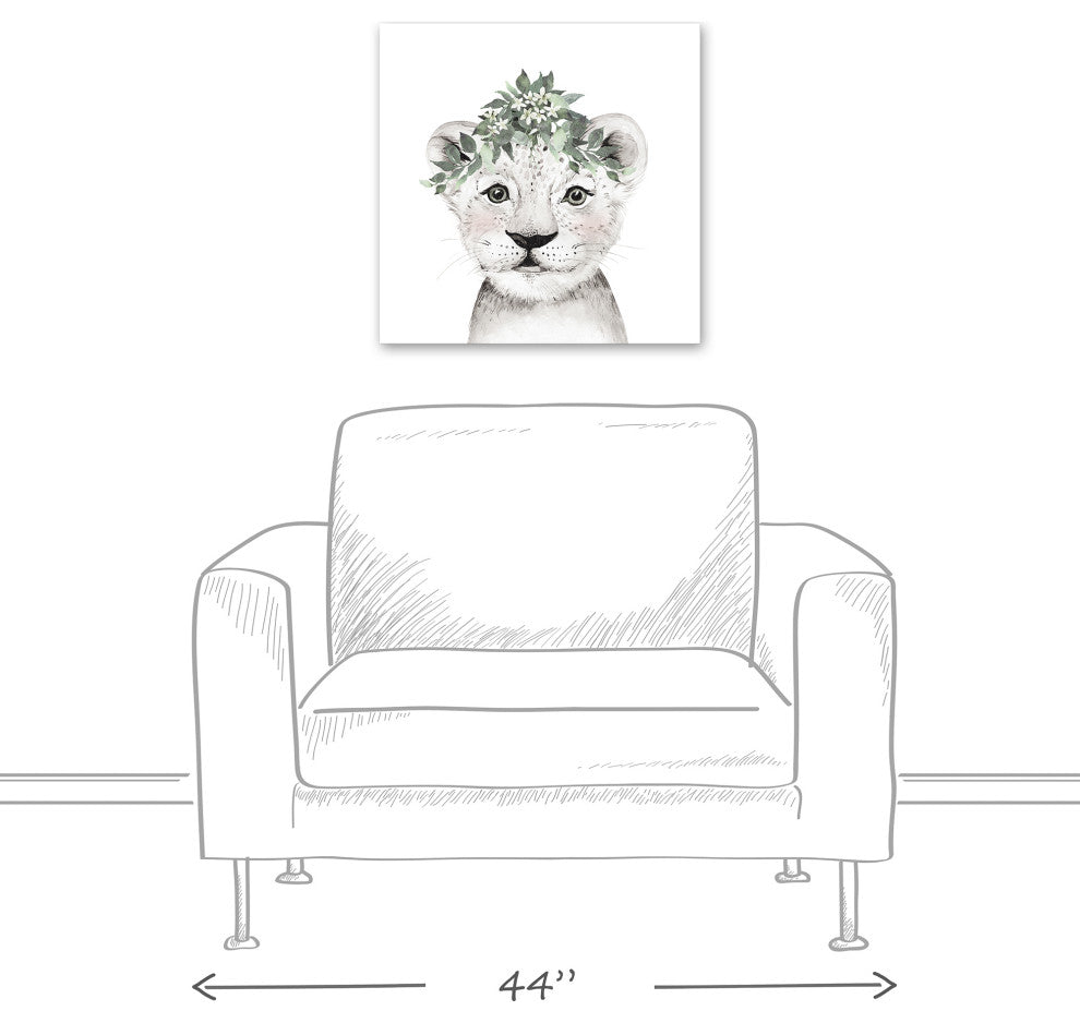 Soft Sage Cub 20"x20" Canvas Wall Art