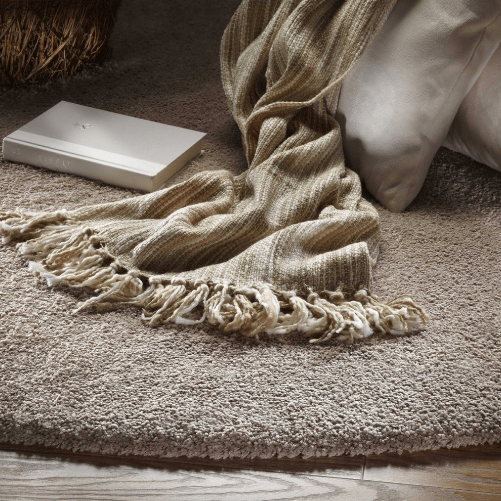 8' X 10'  Polyester Beige Area Rug