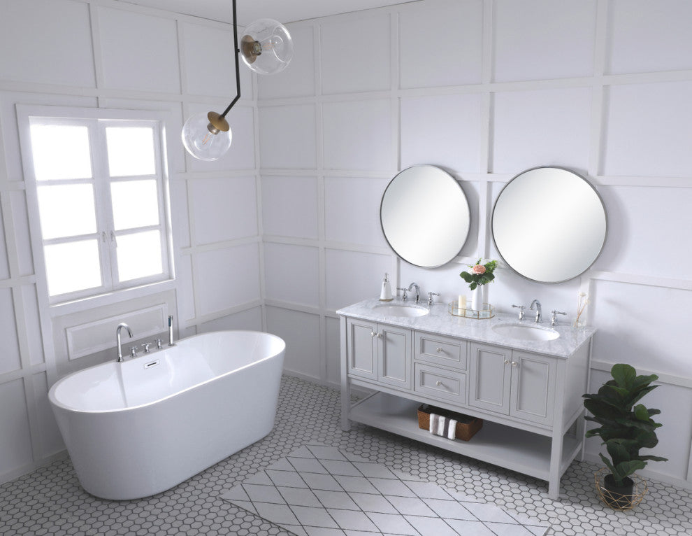 Home Living 60" Double Sink Bathroom Vanity Set, Gray