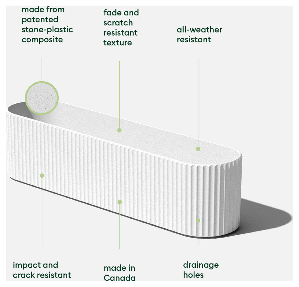Veradek Demi Series Window Box 36" Planter, White, 36 Inch, 1 Pack