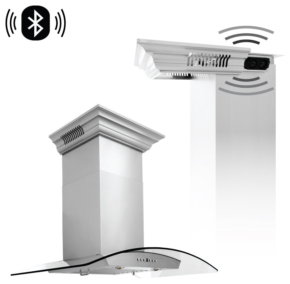 ZLINE 30" Ducted Vent Wall Mount Range Hood With Built-in CrownSound