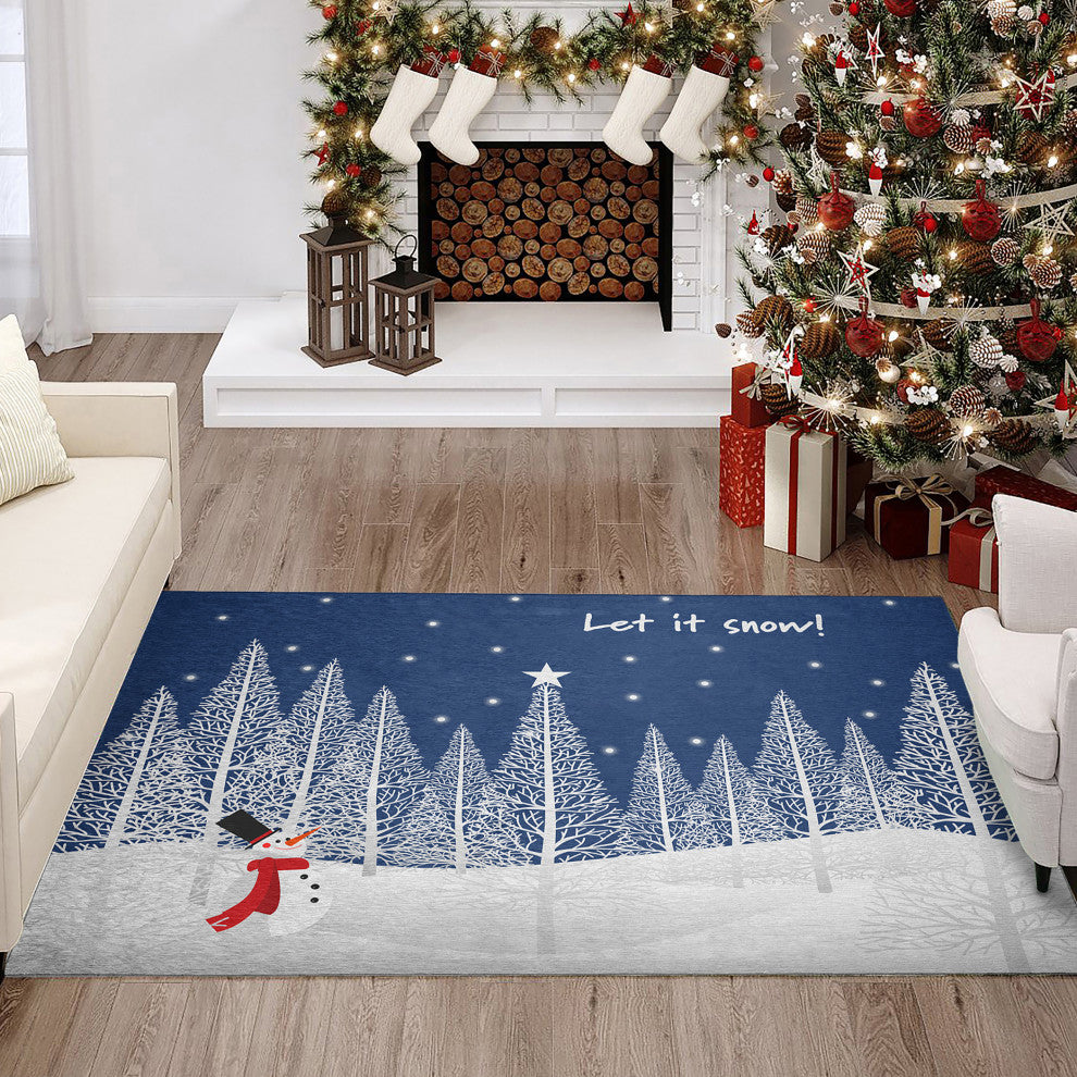 Indoor/Outdoor Wonderland WN12 Navy Machine Washable 5' x 7'6" Rug