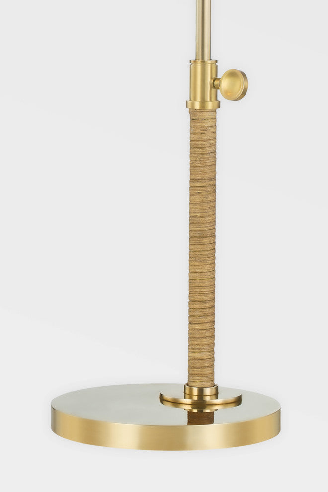 Devon 1-Light Table Lamp by Mark D. Sikes, Aged Brass Frame