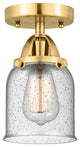 Small Bell Semi-Flush Mount, Satin Gold, Seedy, Seedy
