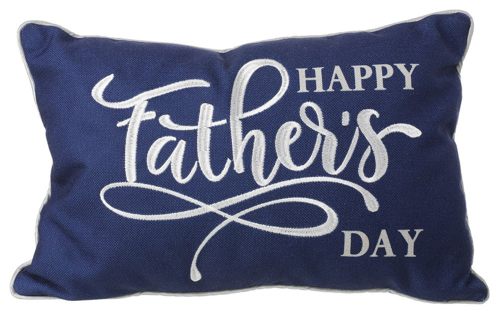 18" Faux Burlap Happy Father's Day Pillow