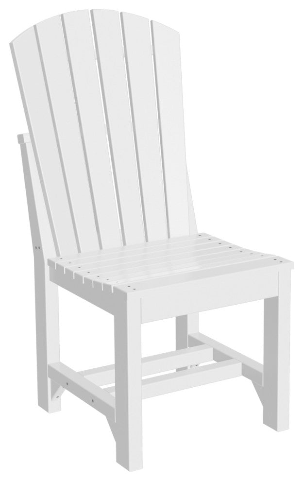 Set of 4 Poly Adirondack Dining Chairs, White, Side Chair, Dining Height