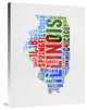 "Illinois Watercolor Word Cloud" Fine Art Print