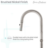 Chalet Single Handle, Pull-Down Kitchen Faucet 17.2"H, Brushed Nickel