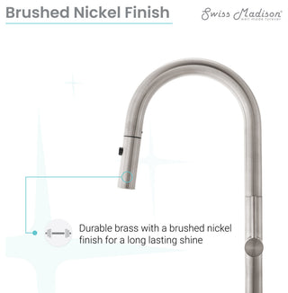 Chalet Single Handle, Pull-Down Kitchen Faucet 17.2"H, Brushed Nickel