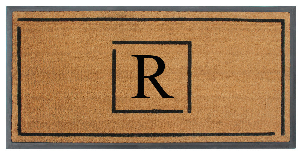 A1HC Hand-Crafted 24"x48" Rubber Coir Double-Single Monogrammed, R