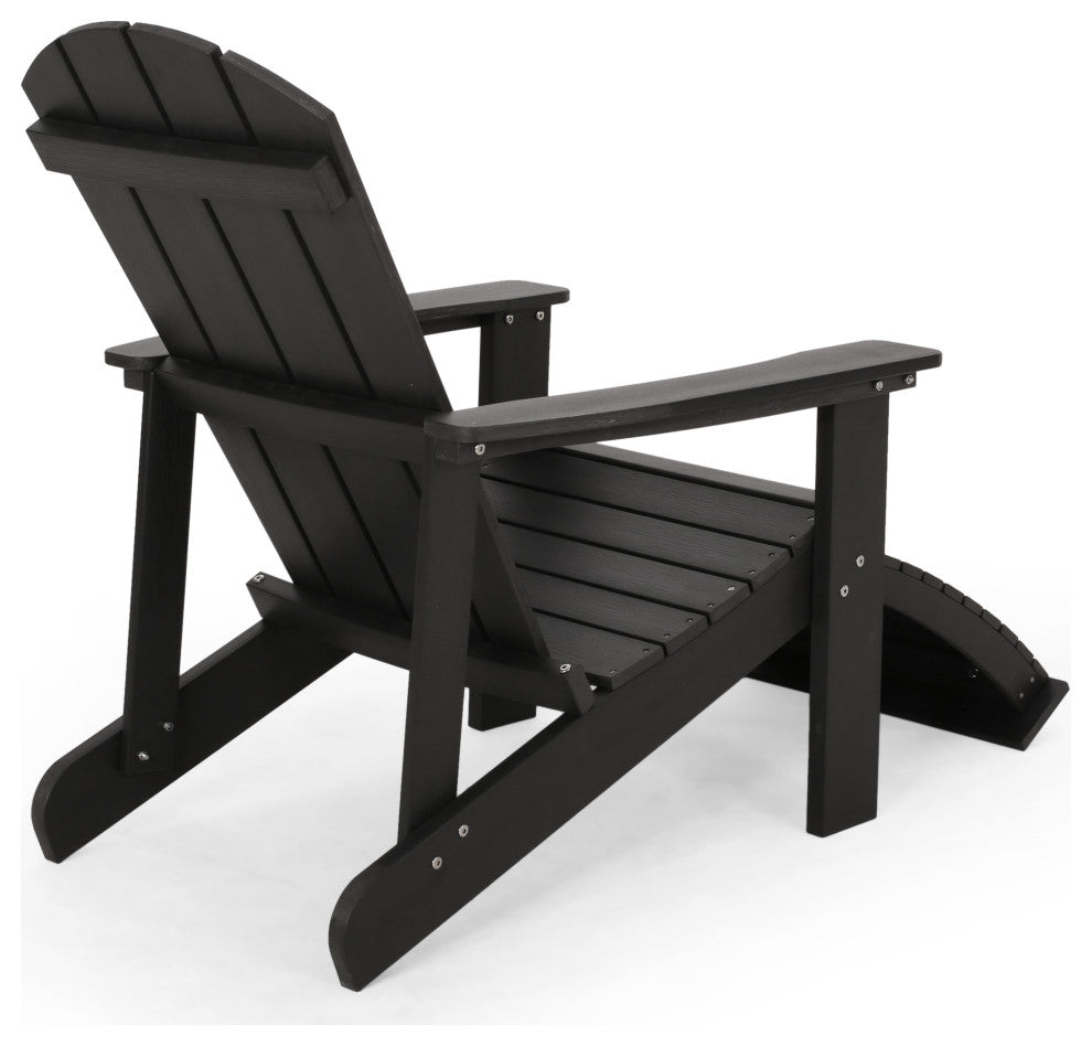 Oaks Aura Outdoor Classic White Solid Wood Adirondack Chair Foldable, Black