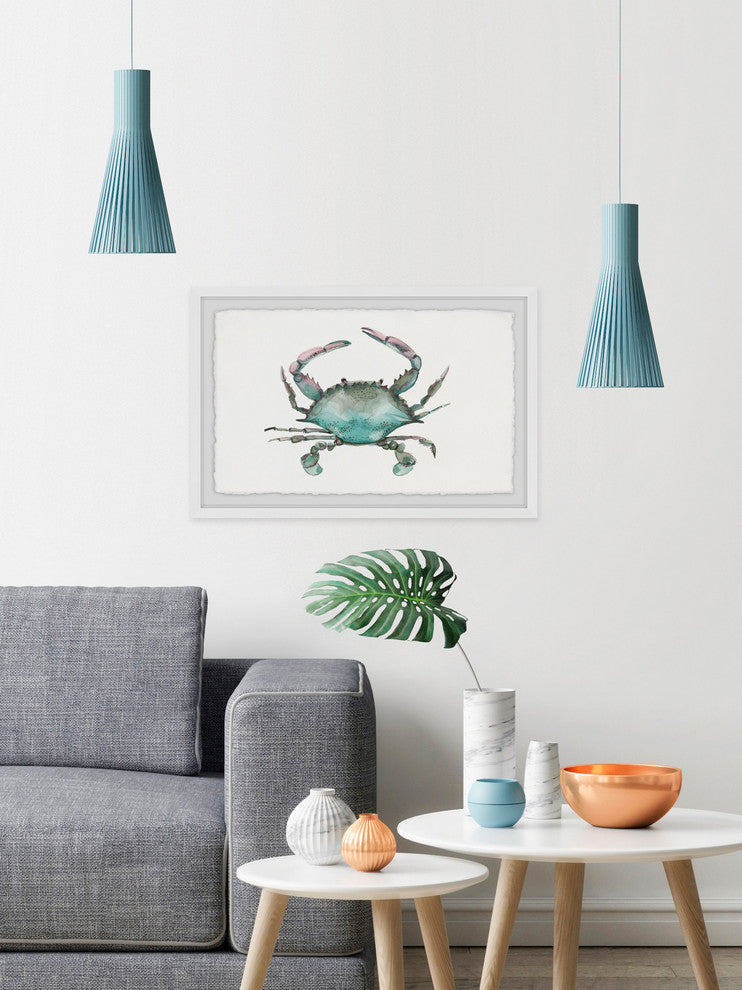 "Pastel Crab" Framed Painting Print, 24"x16"