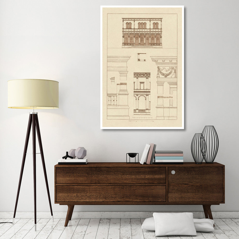 "Palazzo del Consiglio at Padua, Villa Farnesia" Print by J. Buhlmann, 42"x62"