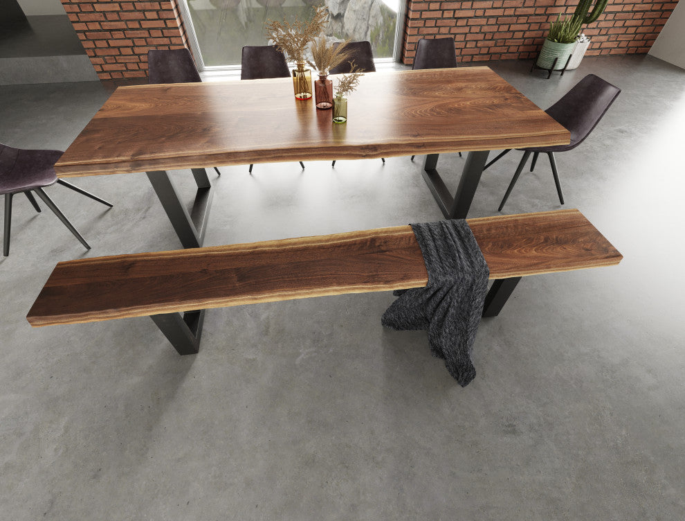 Modrest Taylor Large Live Edge Wood Large Dining Bench