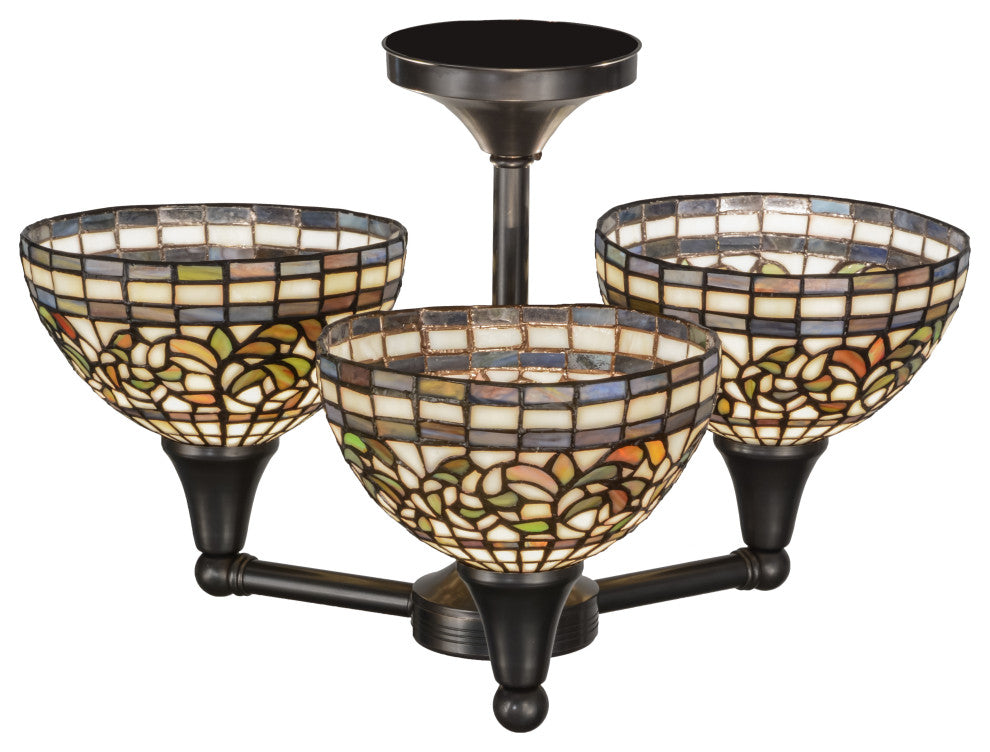 22W Tiffany Turning Leaf 3 LT Flushmount