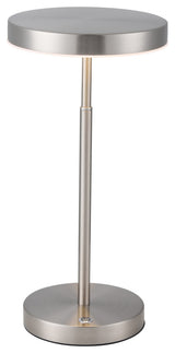 Francine Modern 1 Light Satin Nickel White Metal Table Lamp