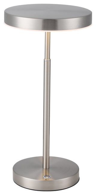 Francine Modern 1 Light Satin Nickel White Metal Table Lamp