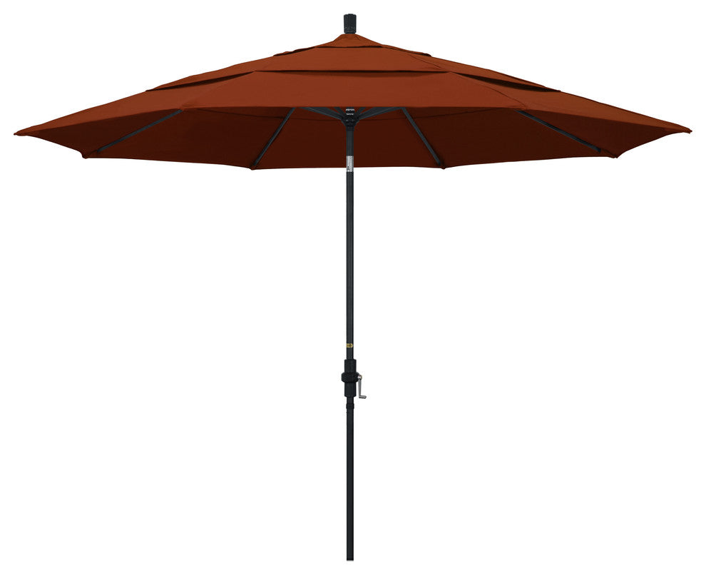 11' Aluminum Umbrella Collar Tilt Matted Black, Brick