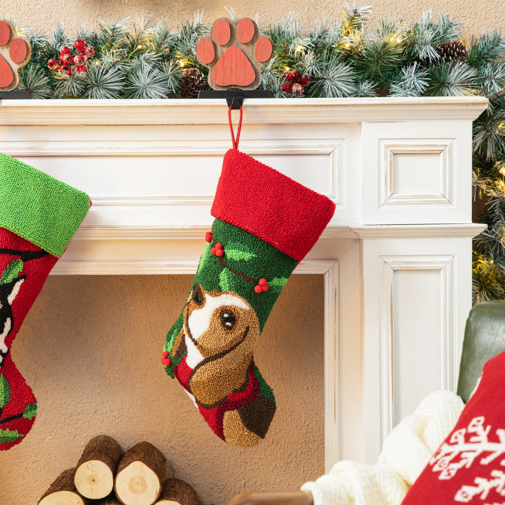 20.5"L Hooked Stocking, Dog