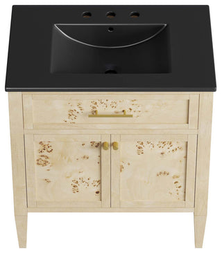 Elysian 30" Wood Bathroom Vanity - Black Burl