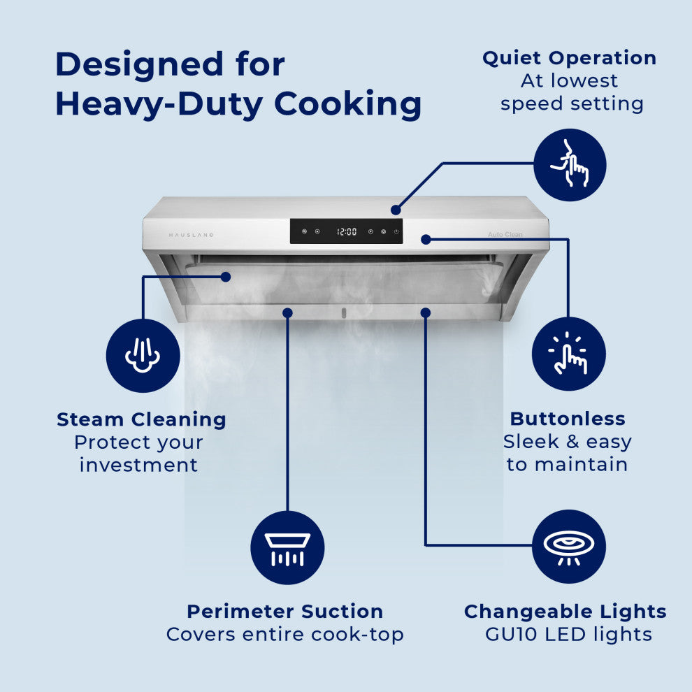 Hauslane | Chef Series Range Hood PS38 30" Under Cabinet Kitchen Extractor