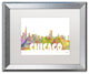'Chicago Illinois Skyline Mclr 2' Framed Art, Silver Frame, White Matte, 20x16