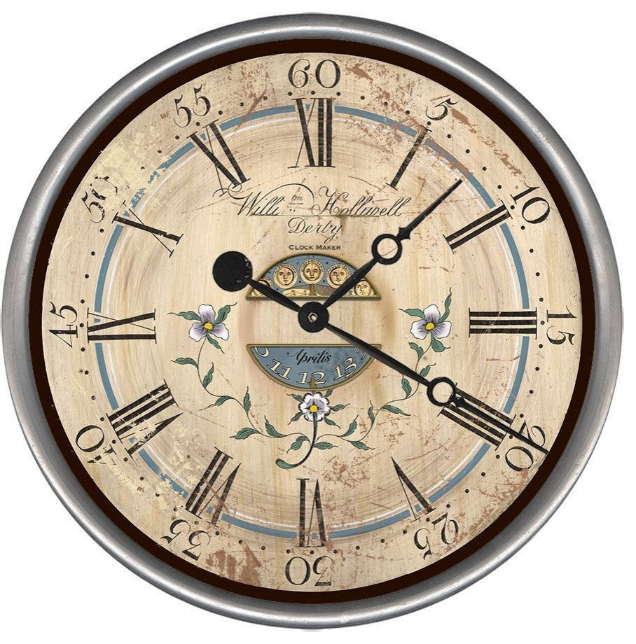 18" Vintage Wedgwood Blue and Taupe Wall Clock