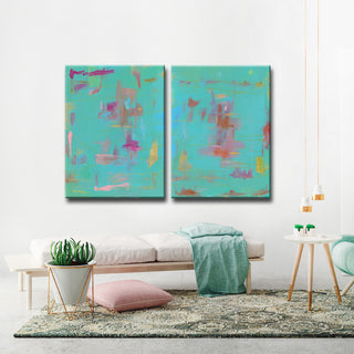 Compatible I/II' Canvas by Leslie Owens, 2-Piece Set, 30"x40"
