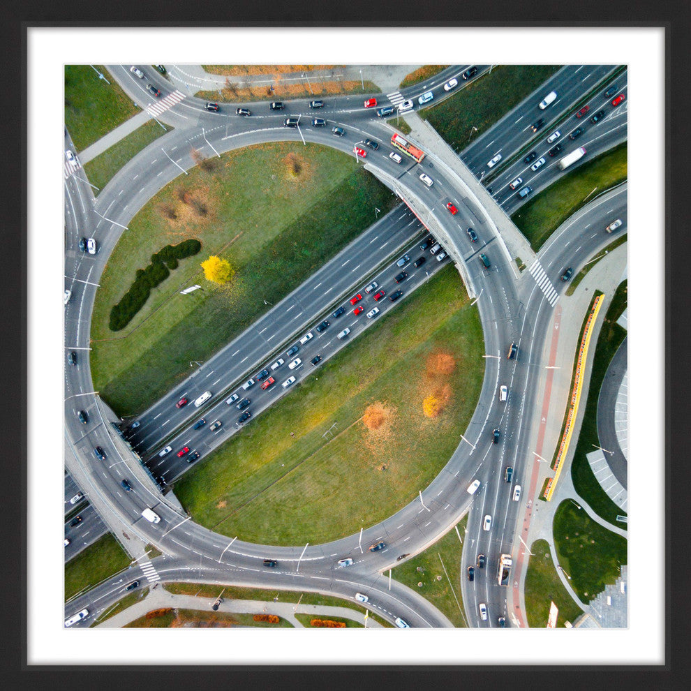 "Traffic Circles" Framed Painting Print by Karolis Janulis