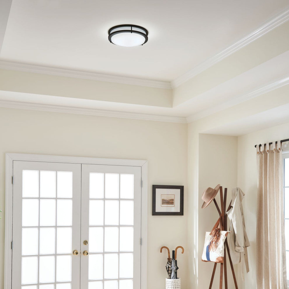 Kichler Avon 1 Light LED Flush Mount, Olde Bronze, 14